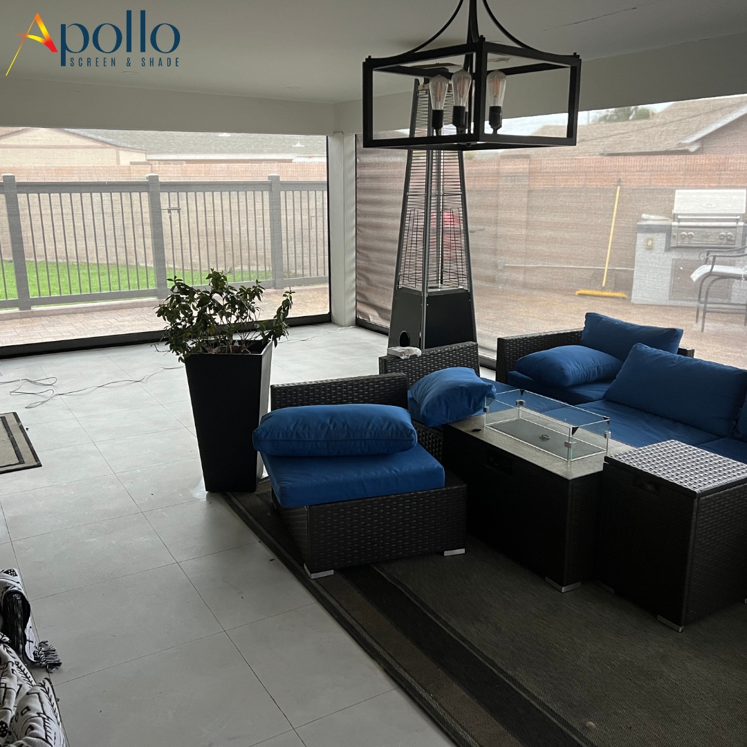Apollo Patio Power Shade Inside View.